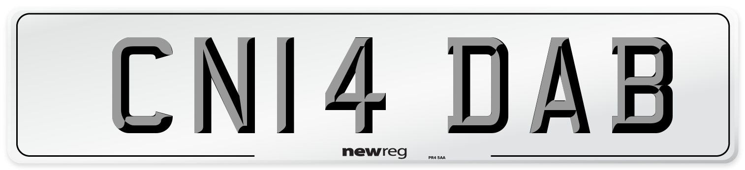 CN14 DAB Number Plate from New Reg